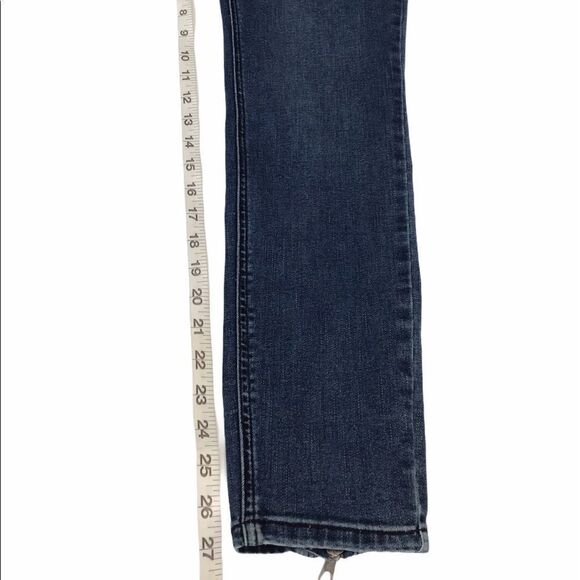 Free People Blue Jet Low Rise Skinny Jeans Size 30 - Picture 6 of 11
